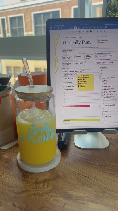 Sippin & Plannin Glass Cups